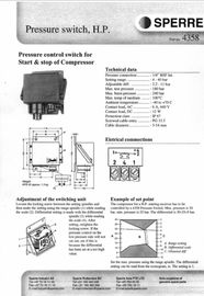 SPERRE TMS-80 Temperature Witch Solenoid Drain Valve 4332 Air Compressor Pressure Switch HP 4358