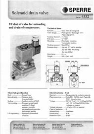 SPERRE TMS-80 Temperature Witch Solenoid Drain Valve 4332 Air Compressor Pressure Switch HP 4358