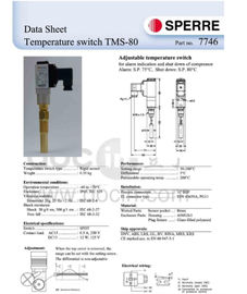 SPERRE TMS-80 Temperature Witch Solenoid Drain Valve 4332 Air Compressor Pressure Switch HP 4358